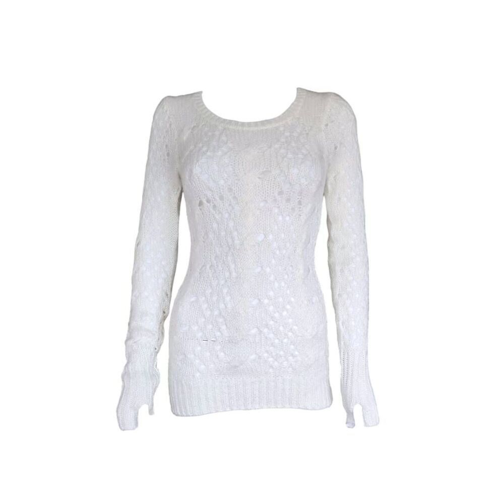 delia’s snow bunny open-knit sweater